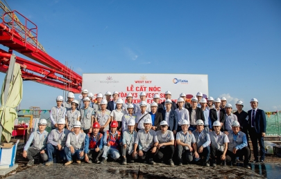 Lễ cất nóc tòa W3 – West Sky, dự án NOXH - Ecogarden